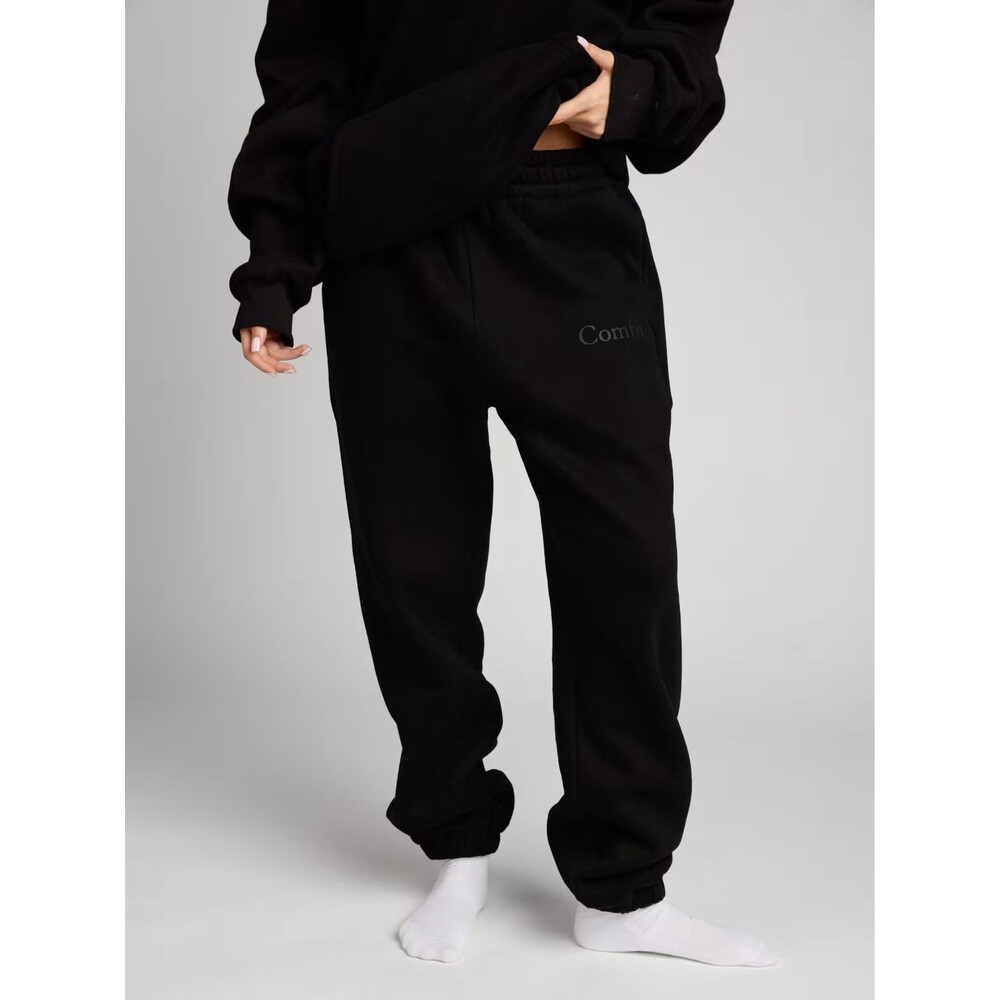 Comfrt CloudTouch Fleece Unisex Sweatpants Sz Small Black AX25030110 Minimalist
